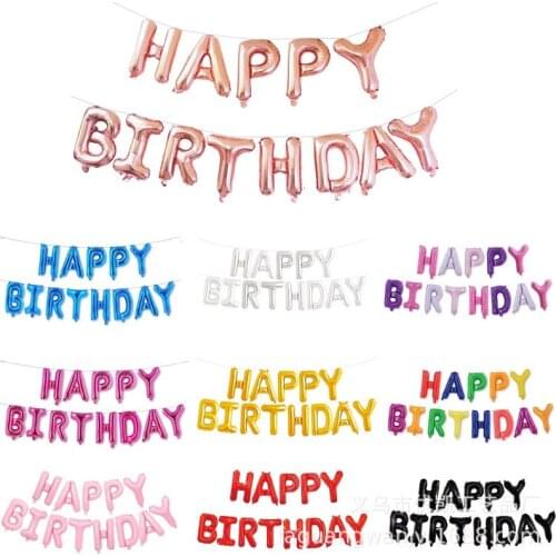 16 inch Letters HAPPY BIRTHDAY Foil Balloons Happy Birthday Party Decoration Kids Alphabet Air Balloons Baby Shower Supplies