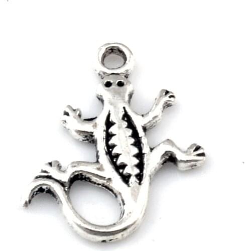 200pcs Hot sell Single-sided design lizard alloy Charms pendants DIY Jewelry 15 x18mm A-614