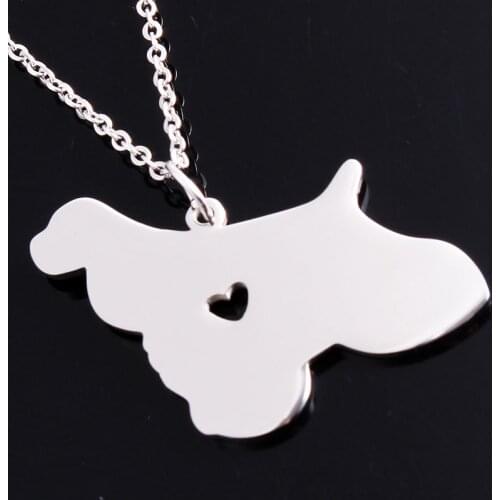 2016 Cocker Spaniel Necklaces With Heart Memorial Women Love Dog Pet Pendant Choker Collares Mujer Jewelry Bijoux Christmas Gift