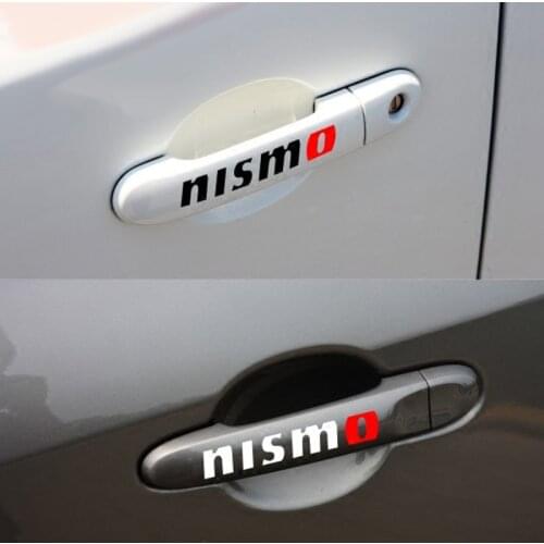 4pcs nismo car door handle sticker car Exterior decoration sticker for nissan Tiida Sunny QASHQAI MARCH LIVINA TEANA X-TRAI