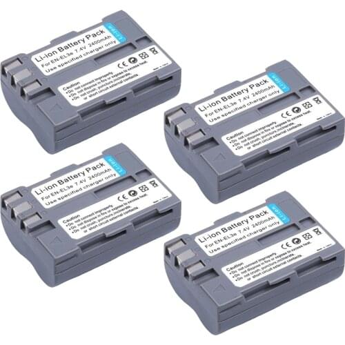 EN EL3E ENEL3E 7.4V 2400mAh Camera Batteries EN-EL3e and charger For Nikon en el3e battery D30 D50 D70 D90 D70S D300
