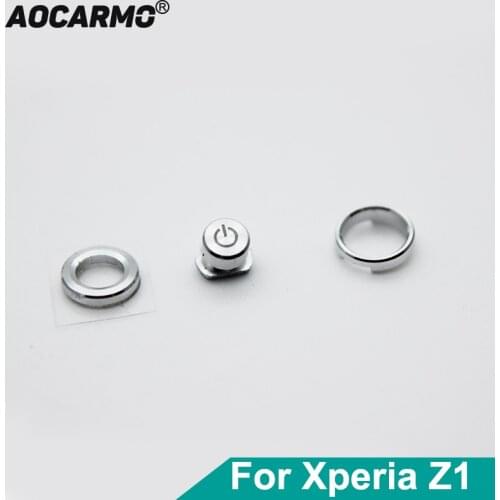 Original New Power On Off Button Switch Key Circle Ring Headset Jack Ring 3 in 1 Full Set for Sony Xperia Z1 L39H