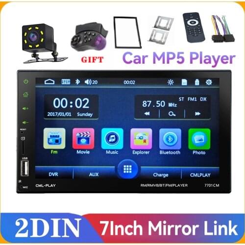 NEW 2 Din Car Radio 7" Bluetooth Car Multimedia Player 2din Touch Autoradio MP5 SD/FM/MP4/USB/AUX Audio Stereo With Camera