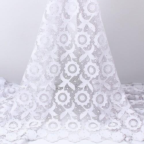 White African Cord Lace Fabrics 2020 High Quality Guipure French Lace Fabric For Nigerian Women Dress Milk Silk Material 4185B