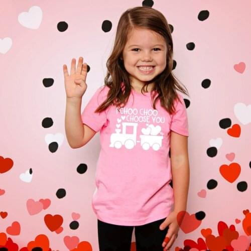 Valentines Day KIDS T-SHIRT I Choo Choo Choose You Cute GIRL Shirt Valentine Shirt With Train BOY Train Valentine T-SHIRT