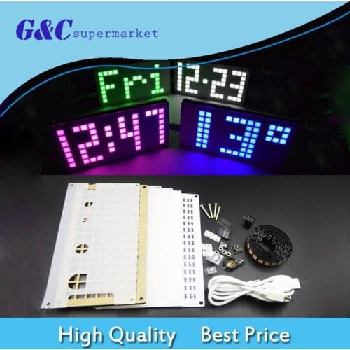 DS3231 Key Control Brightness Adjustable Big Size Dot Matrix Alarm Clock Kit NEW diy electronics