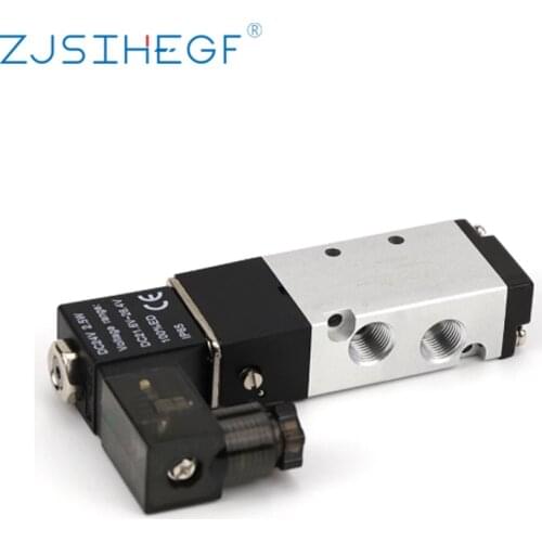 4V110-06 1/8 Bsp Air Solenoid Valve 5 Way Port 2 Position Gas Pneumatic Electric Magnetic Valves DC12V 24V 110 V220V Coil Volt