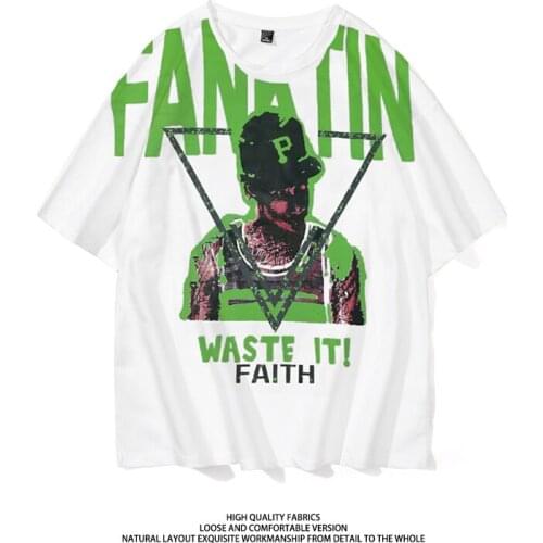 Printed Cotton Oversized T-shirt Men Loose Large Size Streetwear Short Sleeve Mens Clothes