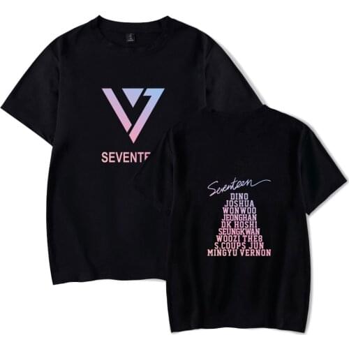 SEVENTEEN T-shirts Summer Short Sleeve Loose Harajuku T-shirts K-POP Style O-Neck Cool And Fashion Tee Shirts