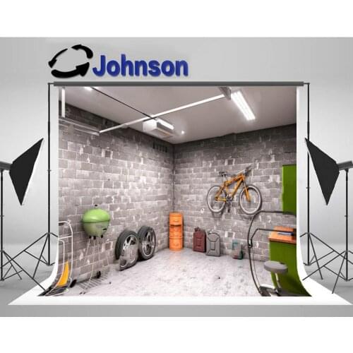 Garage Bicycle light room brick wall backdrop High quality Computer print party background
