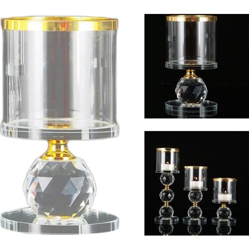 Crystal Elegant Candle Holders Tabletop Candlestick Shinning Diamond Decorative Stand for Decor Wedding Party Anniversary Table