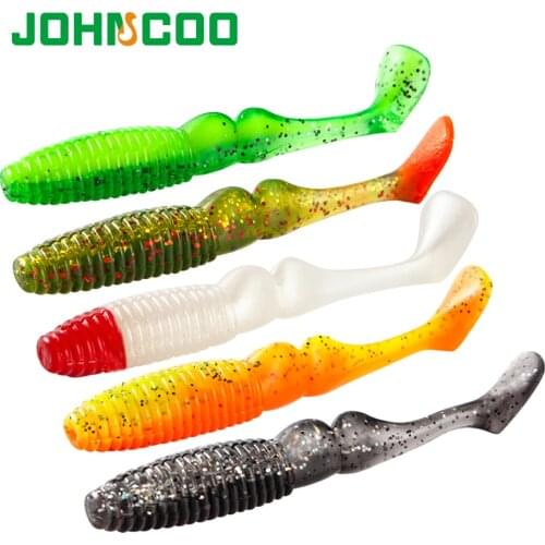 JOHNCOO 8pcs Fishing Lure Soft Bait 105mm 95mm Bass Artificial Bait Silicone Worm Easy Shiner Shad Lure Wobblers Leurre Soupl