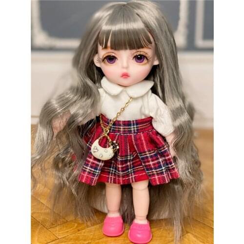 16cm Cute Blyth Doll Joint Body Fashion BJD Dolls Toys with Dress Shoes Wig Make Up Gifts for Girl
