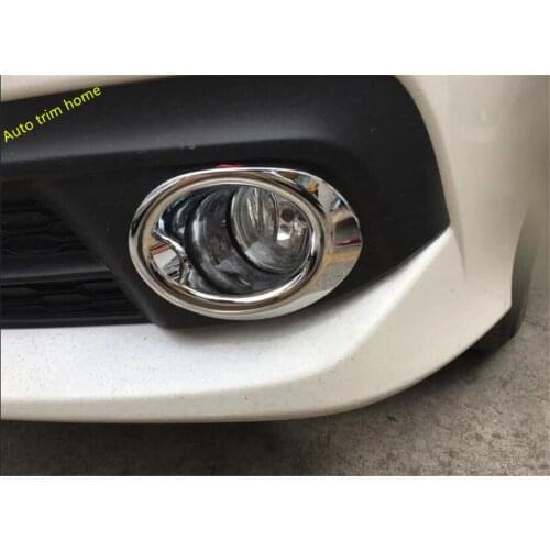 Lapetus ABS Chrome Exterior Refit Kit Front Fog Foglights Lamps Ring Cover Trim 2 Piece / Set Fit For Honda Civic 2016 2017 2018