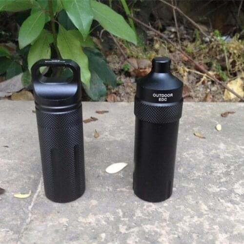 Mini Aluminium Waterproof Capsule Survival Seal Trunk Medicine Pill Case Box Container Hiking Camping Equipment Accessories