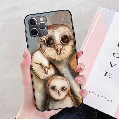 For iPhone Three wise owls Soft TPU Border Apple iPhone Case