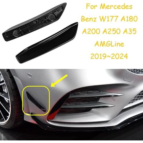 For Mercedes Benz A Class W177 AMG A180 A200 A250 A35 2019 2020+ Front Bumper Fog Lamp Air Vent Cover Trim Sticker Car Styling