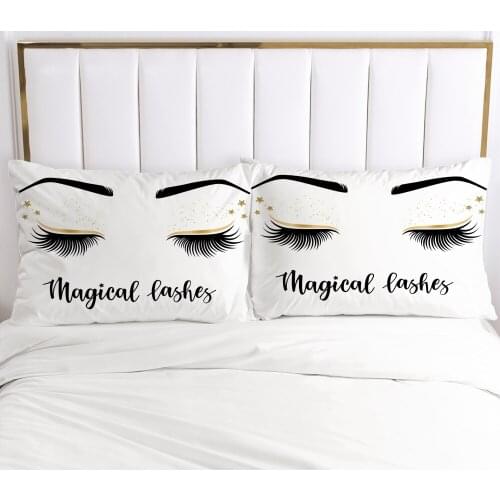 PillowCase Bedding 2PCS Pillow Cases For Bedroom,Home Decoration 50x70cm 50x75cm Pillow Cover Customize Size Magical Lash