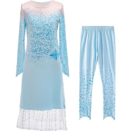 2021 New Children Fantasia anna Halloween Girls Costumes Party Princess Dress Christmas Kids Dresses For Girls Elsa Dress