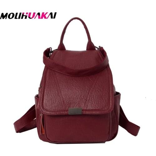 2020 New Women backpack High Quality Leather backpack Large Capacity Travel Backpackfor Designer Ladies Bags mochila mujer