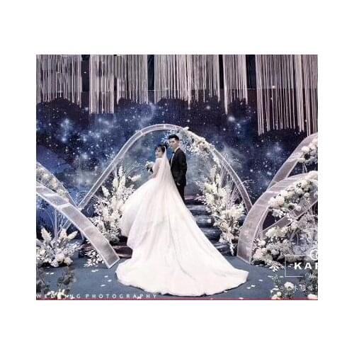 New wedding props wave sunlight transparent board curved frame semicircle wedding road lead free curve