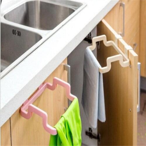 Portable Plastic Door Hanging Garbage Trash Bag Rack Holder Cupboard Stand Trash Storage Rack Dry Shelf Holder Kitchen Organzier