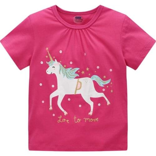 Jumping Meters Top Brand Girls T shirts With Unicorn Print Fashion Childrens Tops Cotton Fashion Baby Clothes Kids Tees