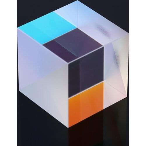 X-Cube Six-Sided Bright Light Cube Optical Glass Prism Beam Splitting RGB Prism for Optical Experiment Instrument Optical Lens