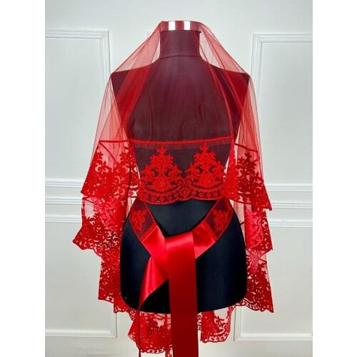 Bridal veil set wedding marriage wedding henna night accessory flock printing silvery burgundy red color women 2021 groom