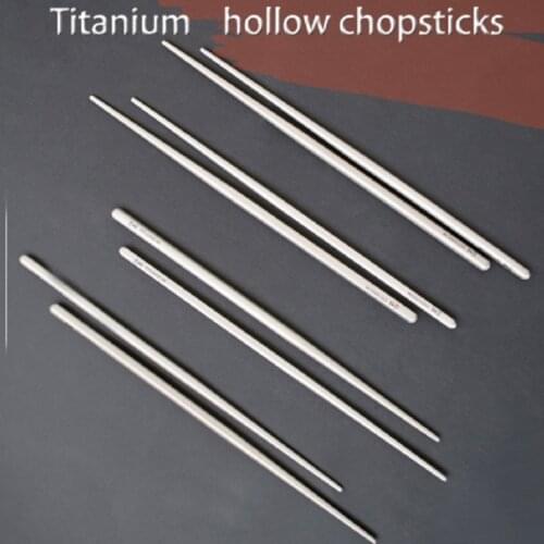 Tito Sandblasting Titanium Chopsticks Harmless Hollow Tableware Camping Picnic