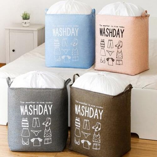 Foldable Laundry Hamper Dirty Clothes Laundry Basket Toys Clothes Storage Bucket Clothing Organizer Homehold Storage Bag