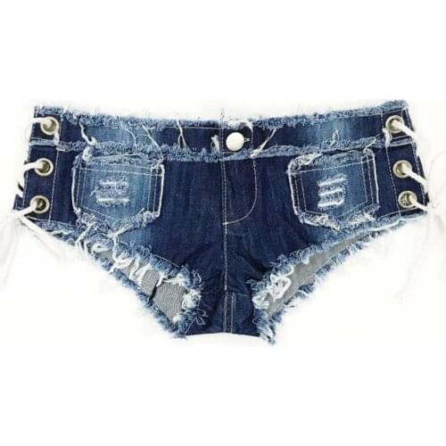 Ripped Tassel Edge Red Denim Shorts Woman 2021 Summer New Low Waist Lace Up Slimming Fashion All-Match Jeans Hot Pants