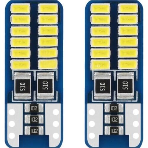 2pcs High Quality T10 W5W 168 192 Led Tail Light 3014 24smd 12V For Auto Lamp CANBUS NO Error Car Marker Parking Bulb White