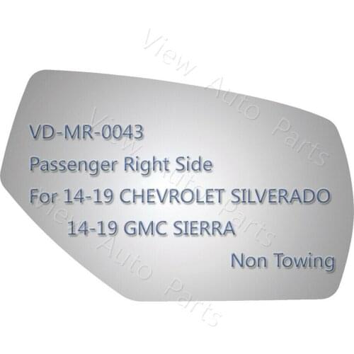 Mirror Glass for 14-19 GMC Sierra 1500 2500 3500 Right Passenger Side