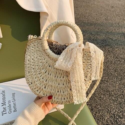Hobo Womens Straw Beach Tote Bag Woven Summer Bags Bohemian Vacation Casual Handbag Shoulder Pouch
