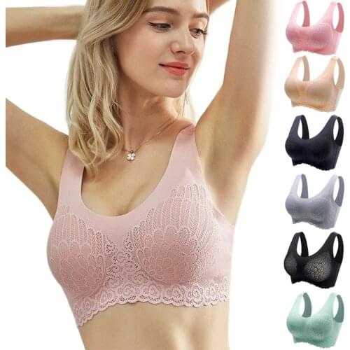 Plus Size Bras For Women Latex BH Push Up Bralette Seamless With Pad Vest Top Bra Comfortable Sexy Underwear Ladies Brassiere