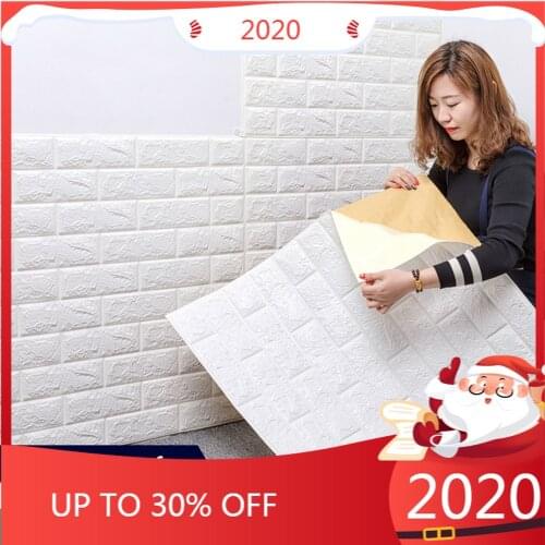 10PCS 3D Brick Wall Stickers Living Waterproof Foam Room Bedroom bedroom decor DIY Adhesive Wallpaper Art home Wall Decals