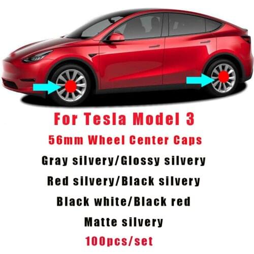 100Pcs/set Wholesale 5.6cm for Model 3 Car Decoration Wheel Center Cap Hub Covers XWC1385-01 56mm ABS Car Styling 2.2inch