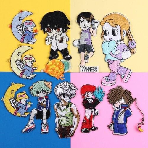 20pcs/lot anime Embroidery Patch boy girl Clothing Decoration Sewing Accessories Diy Iron Heat Transfer Applique