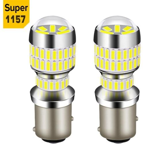 2X Super Bright 1157 P21/12W BAY15D 1156 BA15S Canbus LED Error Free Auto Turn Signal Lamp Car Brake Bulb Daytime Running Light