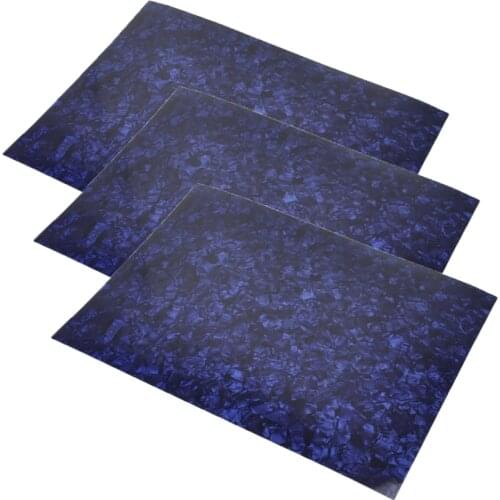 3Pcs A4 Size Blue Pearl 0.46mm Celluloid Sheet 210x297mm for Pickguard Custom Inlays Guitar Pick Luthier