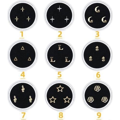 3pcs/Box Dental Teeth Crystal Diamond Ornament 18K Gilded Tooth Gem Various Shape for Ornament Oral Hygiene Tooth Decoration