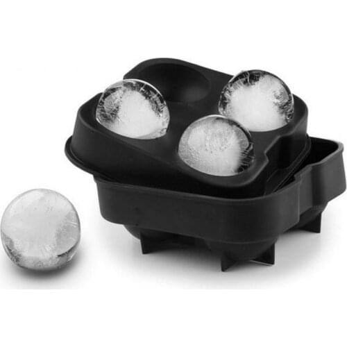 4 Cavity Maker Form For Ice Flexible Silicone Whiskey Cocktail DIY Round Ice Ball Ice Grid Party For Bar Kitchen Tool