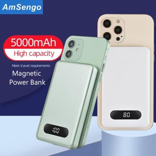 5000mAh For iPhone 12 12 Pro 12Pro Max Magnetic Wireless Chargers Power Bank External auxiliary battery Pack Magnet Powerbanks