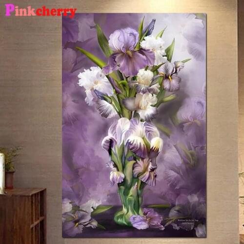 Fantasy purple irises diamond embroidery sale flowers Diamond Painting full square drill Cross Stitch still life large painting