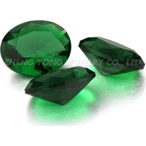 Free Shipping 100pcs/Lot 6*8mm-13*18mm Oval Shape Green Color Loose Glass Gemstone