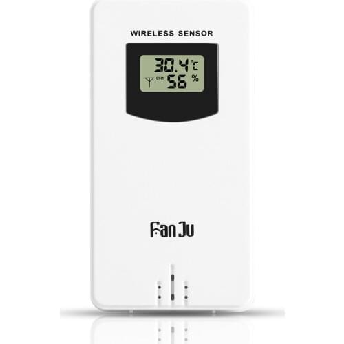 Fanju Temperature Humidity Wireless Sensor Meter Hygrometer Electronic Digital Thermometer In/Outdoor Used with Weather Stations