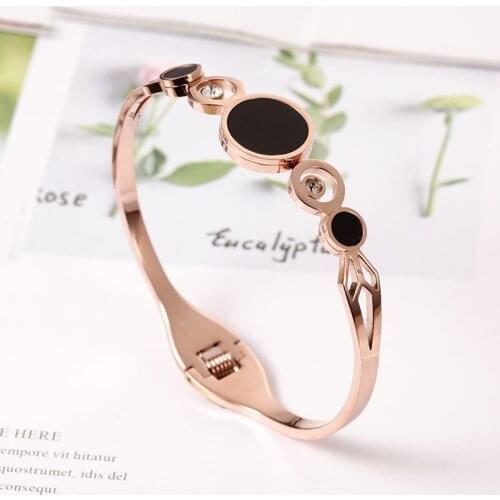Hot Sale 316L Stainless Steel Bracelet Bangle Trendy Crystals Rose Gold Bracelets Jewelry for Women Best Gift