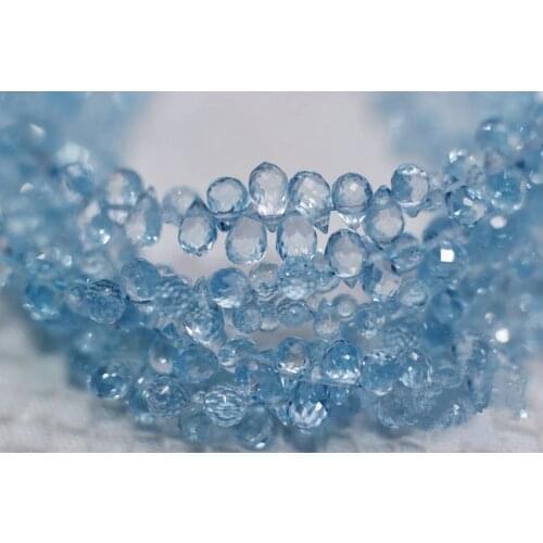 One PIECE loose beads sky blue Topaz drop faceted 4-7mm for DIY jewelry making FPPJ wholesale beads nature gem stone
