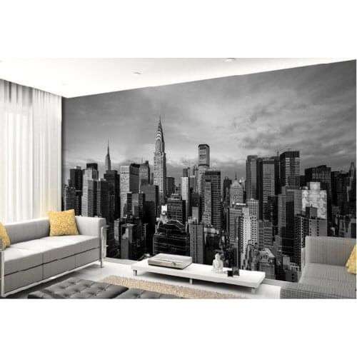 Black and white 3d photo mural Wallpaper of New York City building for Living Room background 3d wall murals wall paper
